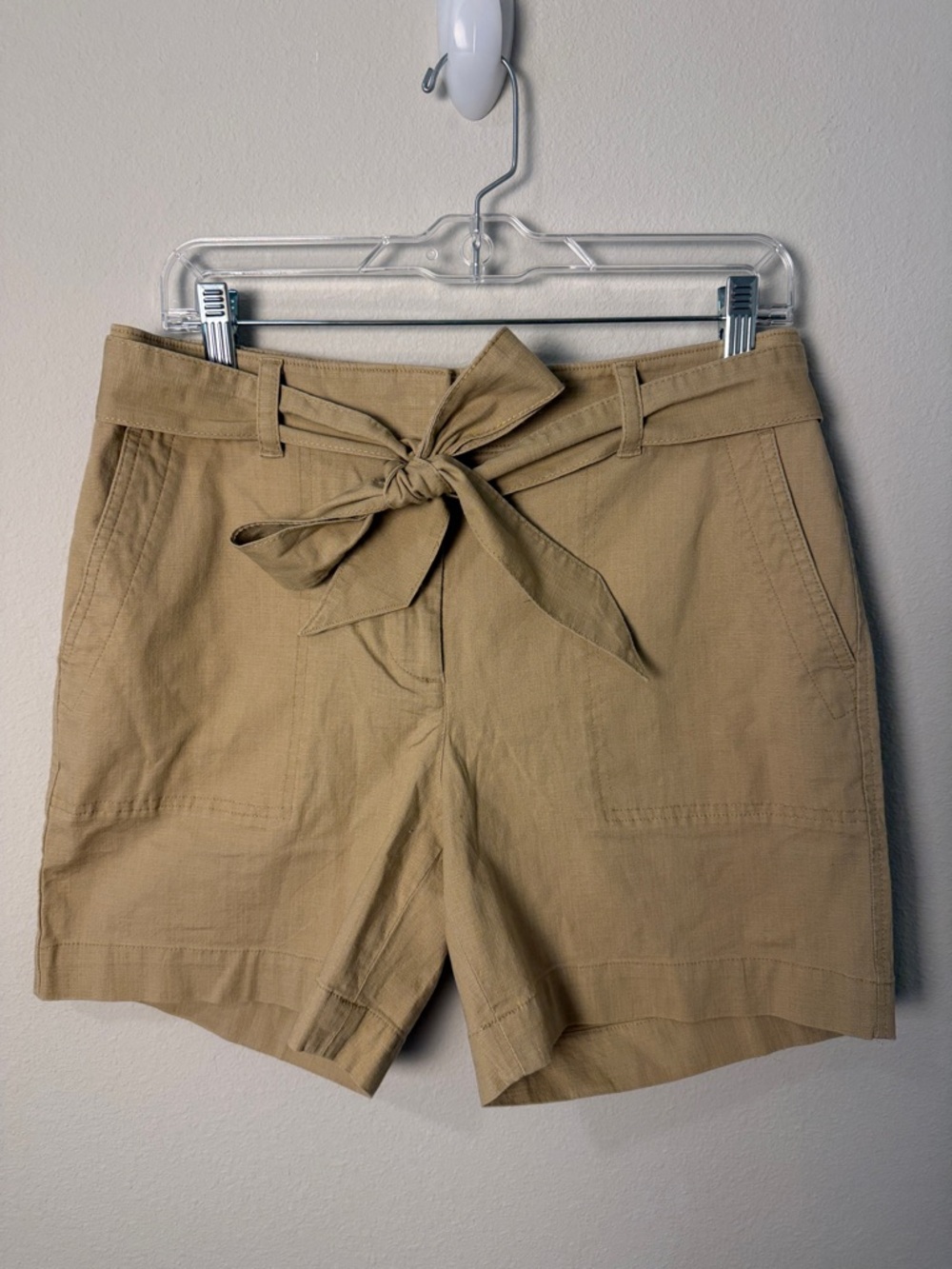 Talbots Tie-Waist High-Rise Women's Shorts - Khaki